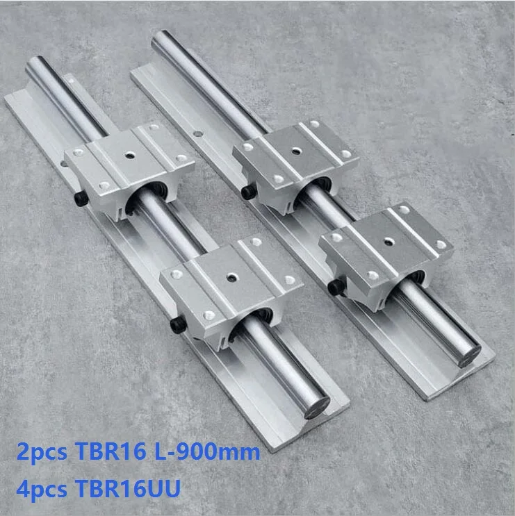 

2pcs TBR16 L-900mm support rail linear guide + 4pcs TBR16UU linear bearing blocks for CNC router parts