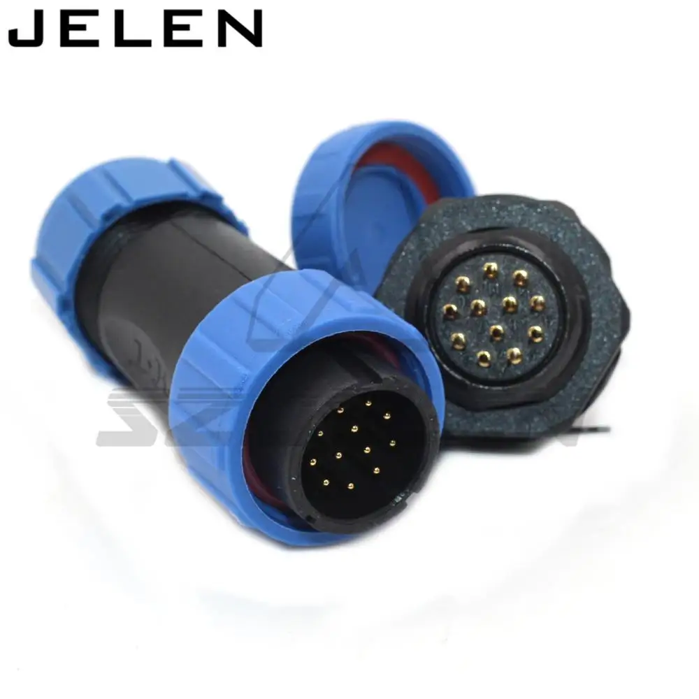 SP2110 , waterproof connector 12 pin plug socket, high voltage current cable connector, LED waterproof connector Male+Female