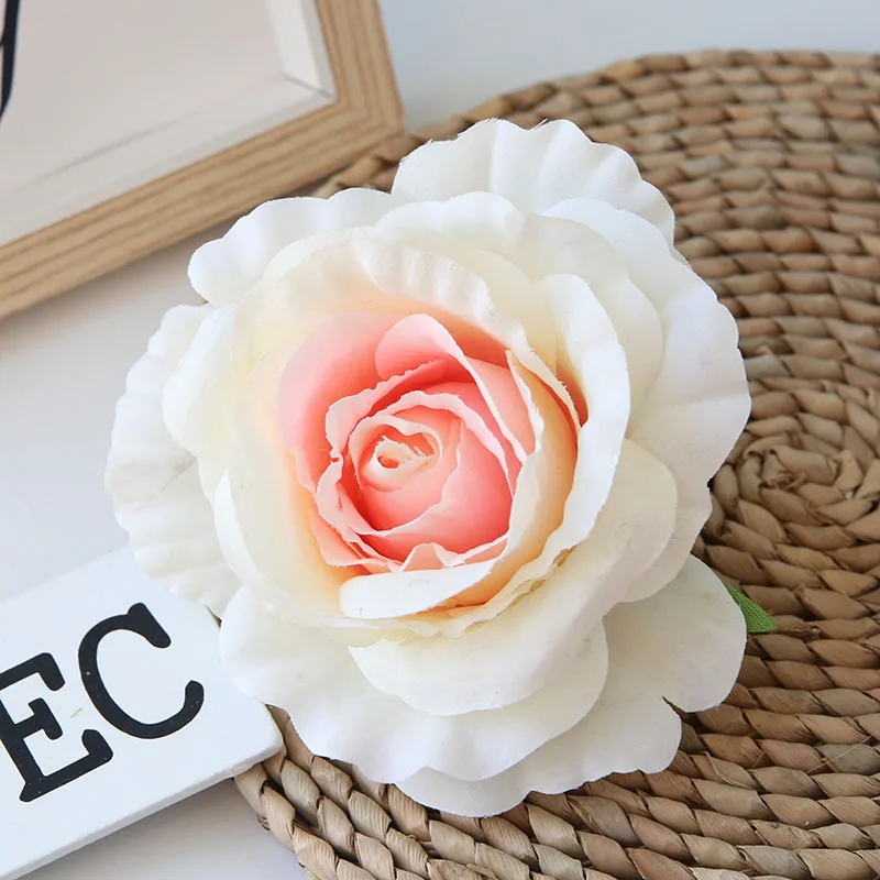 

11CM 9Color Artificial Flower Heads Rose For DIY Supermarket Background Road Led Wedding Silk Decorative Flower Flower Bouquet