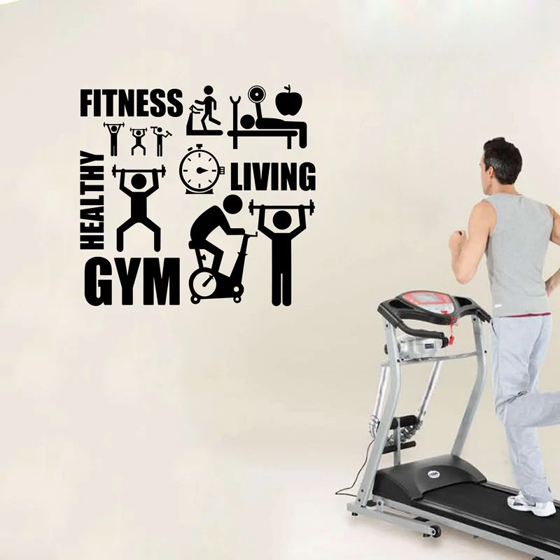 Exercise Stickers Gym Wall Decal Sticker Sport Motivation Fitness Gym Wall Mural art Decal Home Decoration