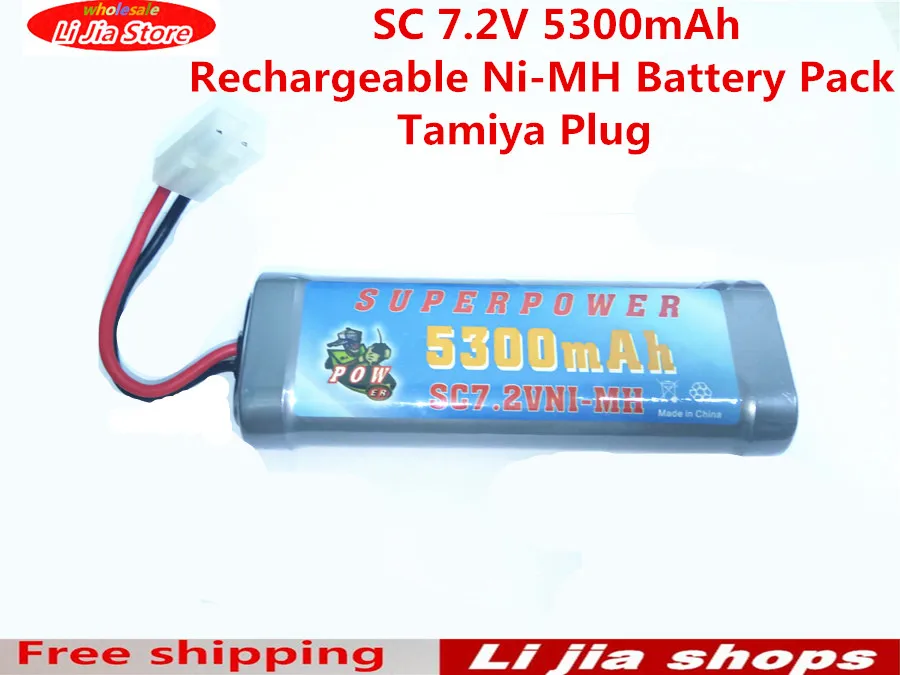 New  1pcs SC 7.2 V 5300mah Ni-MH batterie 7.2v rc battery Pack 7.2v for RC Car Truck Buggy boat