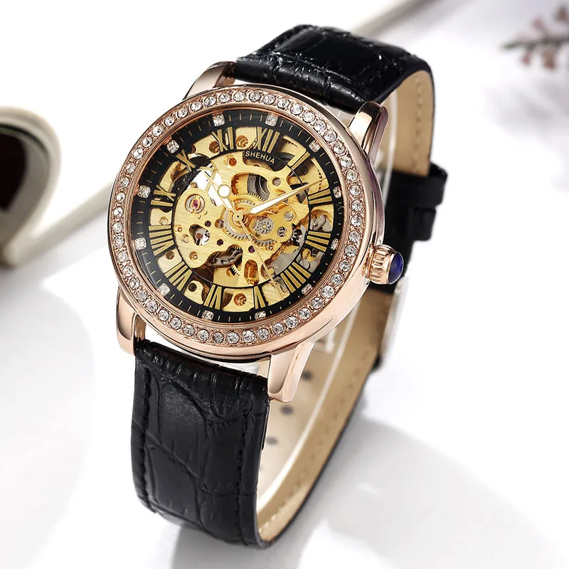 Women's Mechanical Watches Brand Luxury Automatic Mechanical Skeleton Watches for Women Diamond Ladies Watches Relogio Faminino