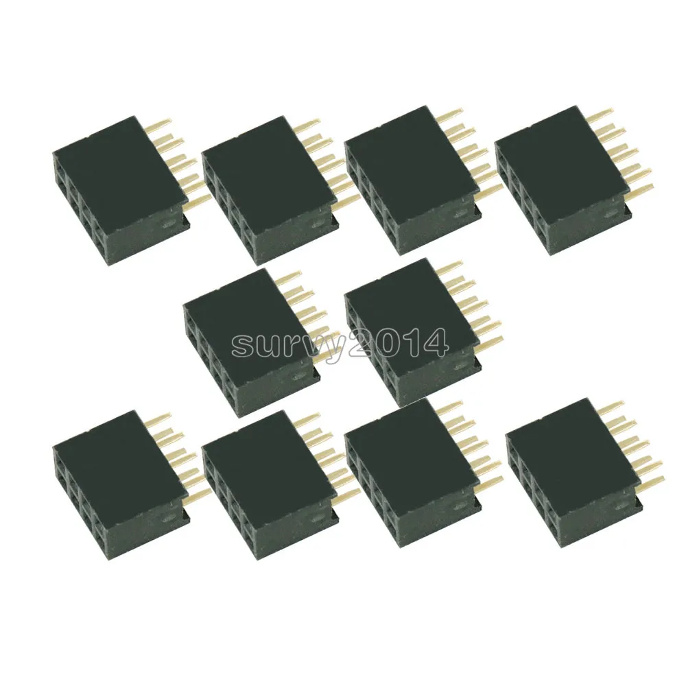 10 個 2X4 ピン 8 1080p 2.54 ミリメートル複列女性ストレートヘッダピッチソケットピンストリップ