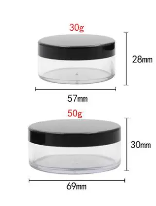 30ml 50ml Empty Refillable Cosmetic Jar Pot Loose Powder Sifter Case With Sieve Face Cream Cosmetic Makeup Jar Container