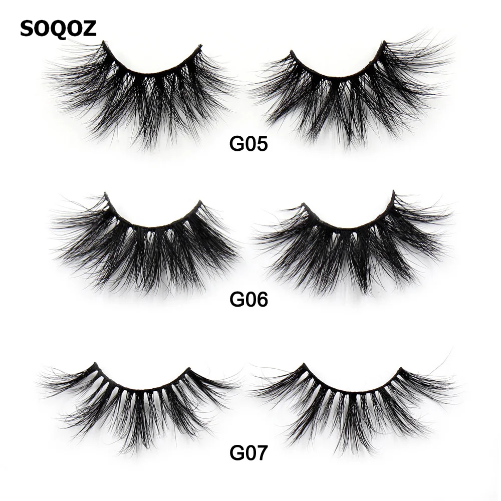 SOQOZ Eyelashes 3D Mink Lashes 25mm Lashes Criss-cross False Eyelashes Handmade Mink Eyelashes Fluffy Dramatic Eyelashes Makeup