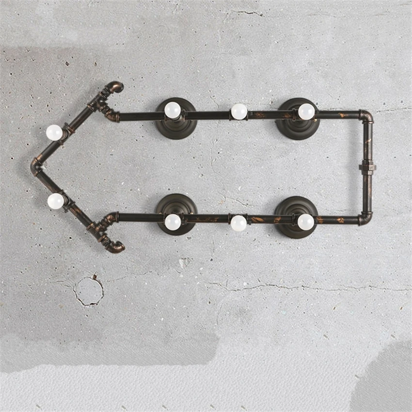 Loft Retro Industrial Pipe Arrow Wall Lamps Clothing Store Tea Shop Studio Vintage Sconce Wall Lights