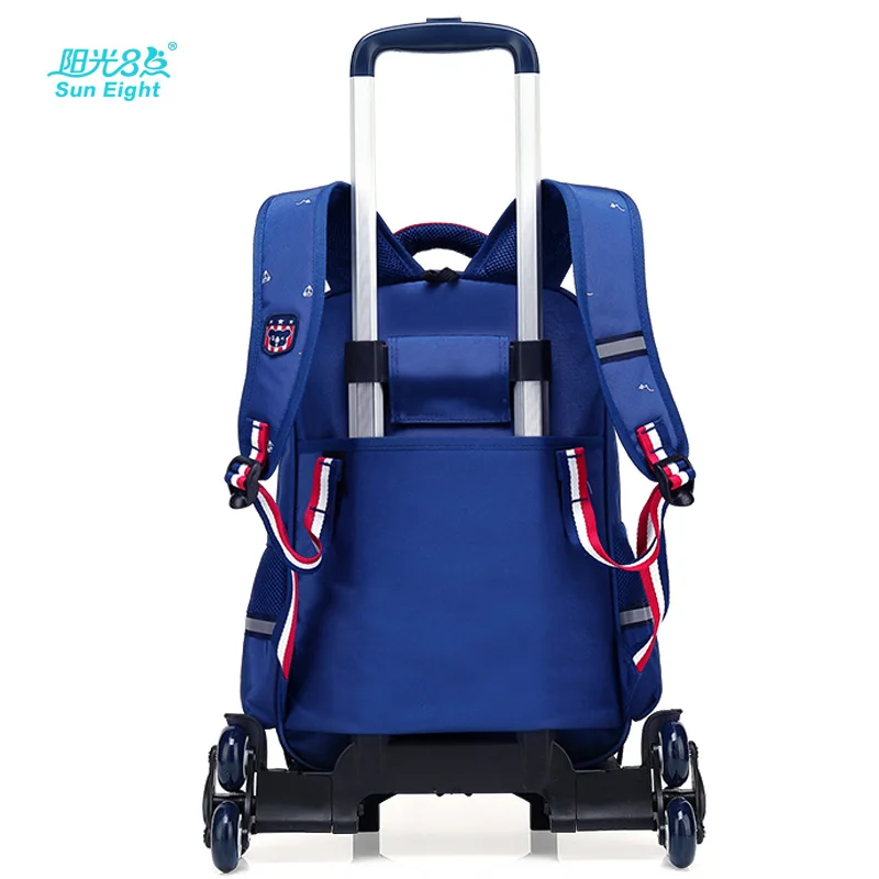 Kinder Schule Taschen mit 6 Räder Abnehmbare Kinder Trolley Schul Jungen Mädchen Roll Rucksack Rädern Kind Bookbag gepäck