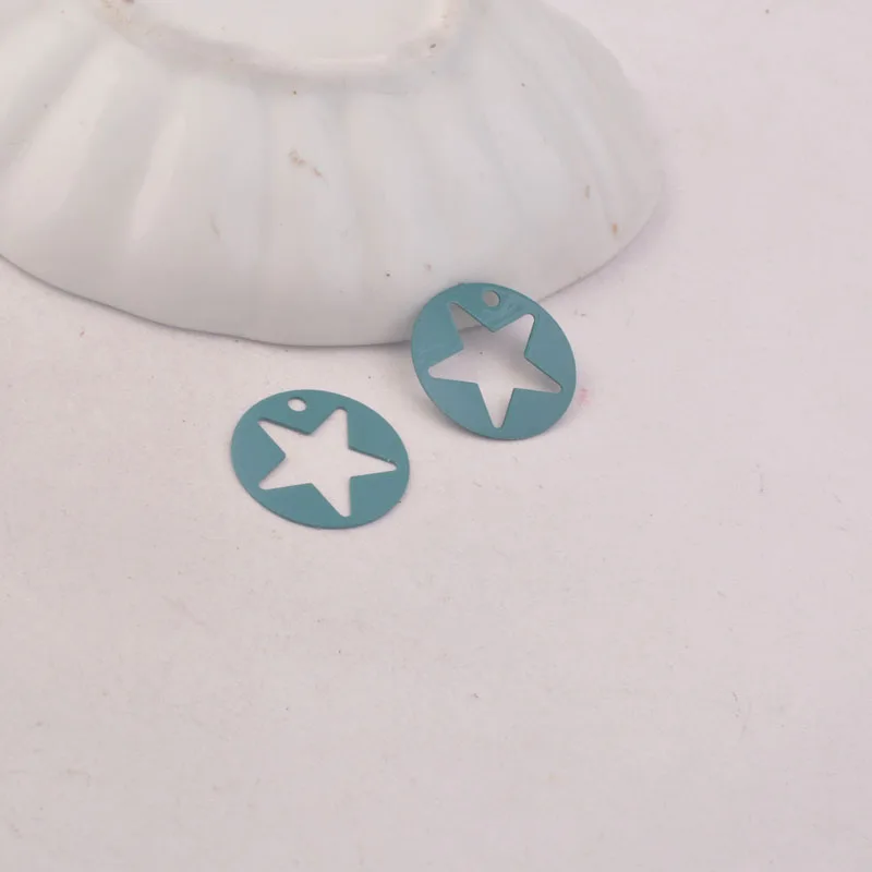50 Stück AC9915 18mm runde Sternanhänger Verbinder für DIY-Ohrringe und Anhänger – Detail 8