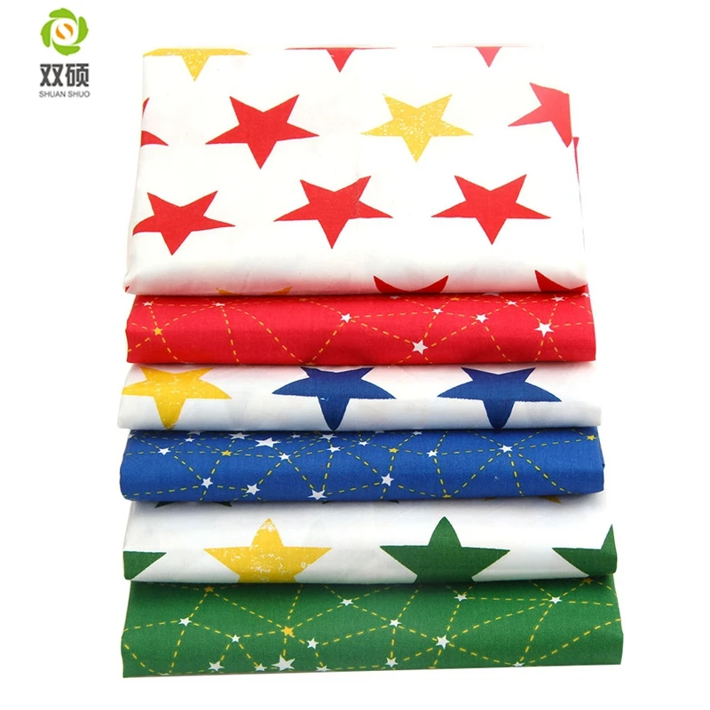 

Star bundle Patchwork Cotton Fabric Fat Patchwork Sewing Fabrics Doll clothing Tilda Quilt Tissue 6 PCS/LOTS 40*50CM