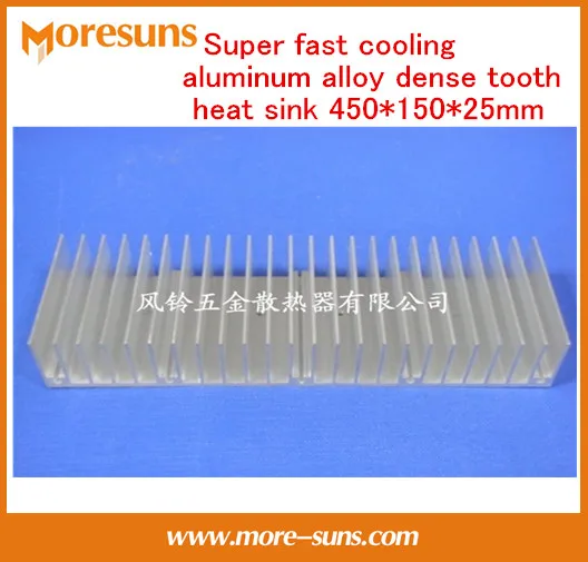 4PCS Super fast cooling aluminum alloy dense tooth heat sink 450*150*25mm CPU electronic components radiator