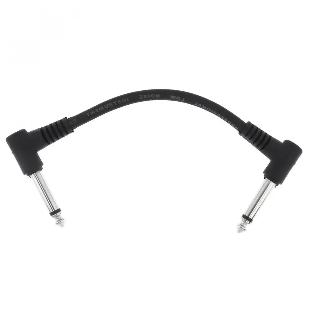 16cm / 6inch Guitar Effect Pedal Instrument Patch Cable with 1/4inch 6.35mm Silver Right Right-angle Plug