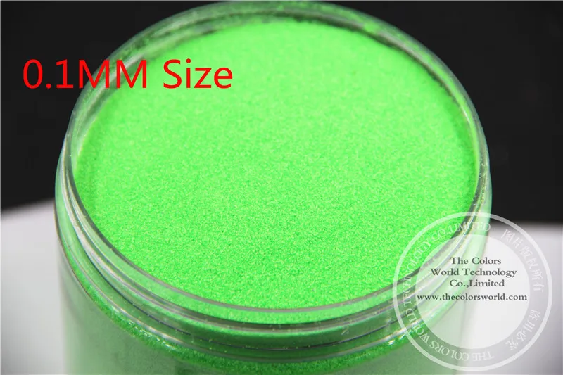 

TCF501 Neon Green Colors 0.1mm size solvent resistant glitter for nail Art nail Polish or other DIY decoration