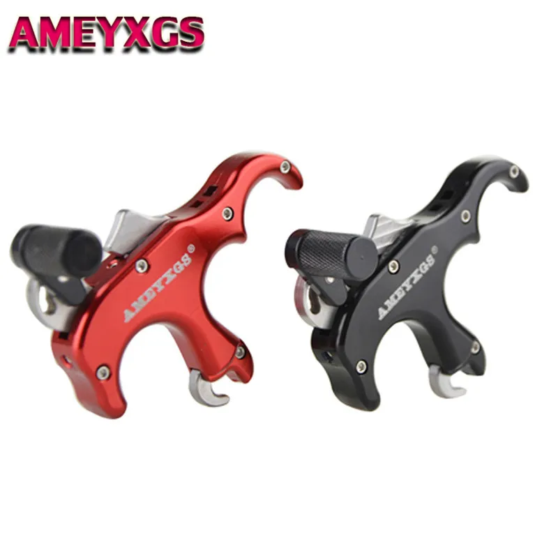 1pc Archery Bow Release Aids Thumb Grip Caliper Trigger 3 Finger Automatic Compound Bow Release For Hunting Shooting Accessories