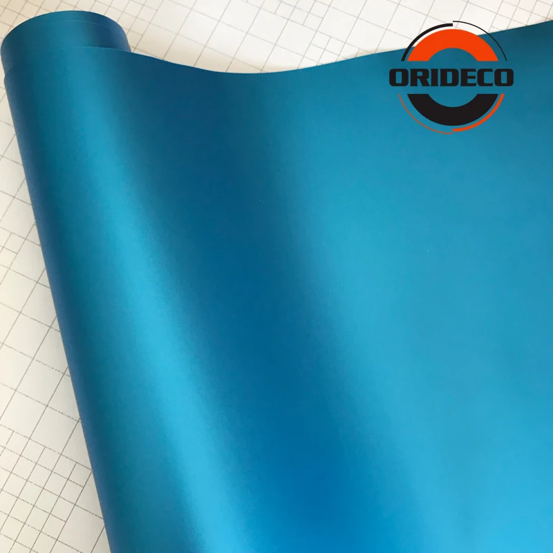 50cm*100/150/200/300/500cm Aluminum Blue Matte Metallic Car Vinyl With Air Channels Blue satin Metallic Car Film Decoration