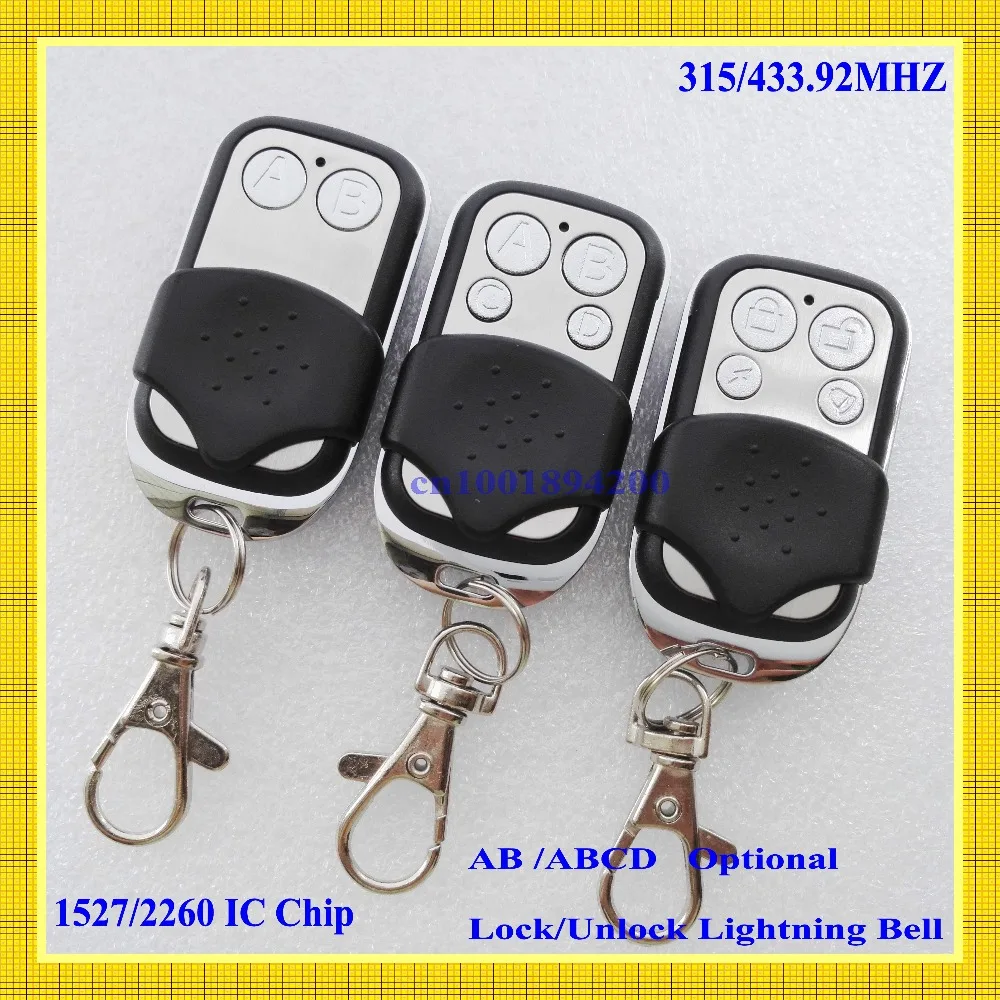 Metal Push Button Remote Control Transmitter AB / ABCD / Lock Unlock  2/4Button 315/433MHZ SC2260 EV1527