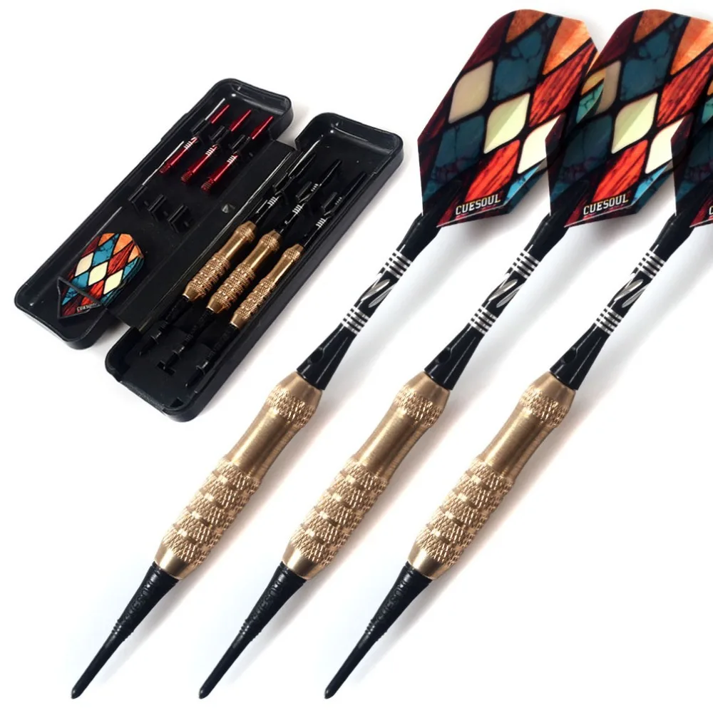 

CUESOUL 12g Soft Tip Darts With Dart Case and Dart Accessories-Aluminum Shafts,Darts Flights for Electronic Dart Board