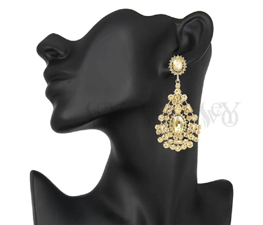 VEYO Classic Round Rhinestone Crystal Drop Earrings For Women Luxury Earrings High Quality