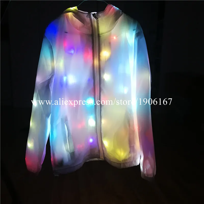 

Halloween Colorful Led Luminous Stage Costume Clothes For Dancing LED Growing Up Lighting Coat Clothing Event Party Supplies