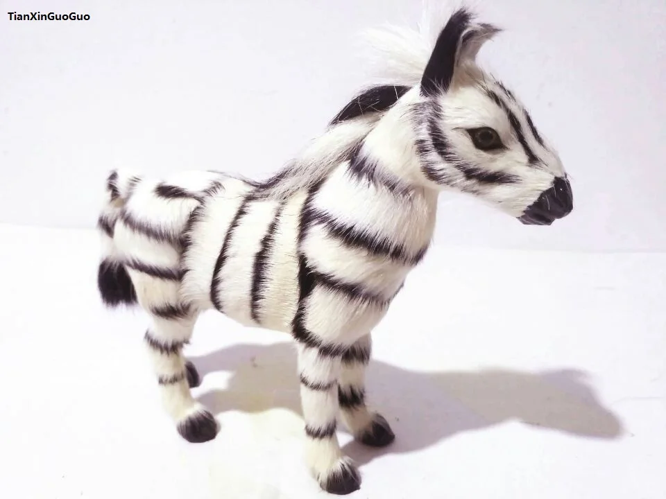 

simulation zebra about 17x5x15cm polyethylene&furs zebra hard model toy ,home furnishing decoration gift b2901