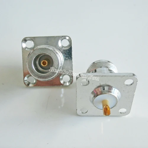 Imagen 2 del producto Conector N hembra de 4 orificios, 25,4mm, brida, panel de soldadura, montaje recto, 10 unidades