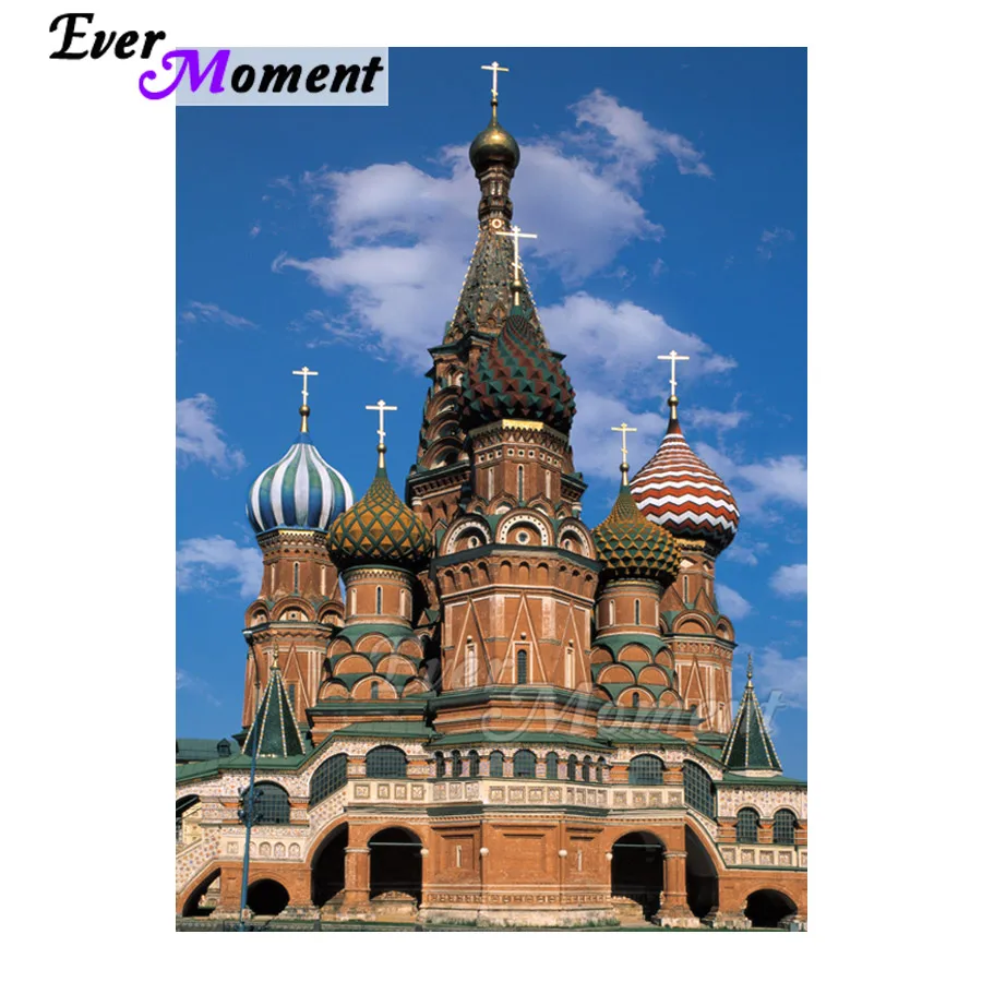 

Ever Moment Diamond Painting Church Handmade Full Square Mosaic Picture Of Rhinestone Diamond Embroidery Home Decoration ASF1625