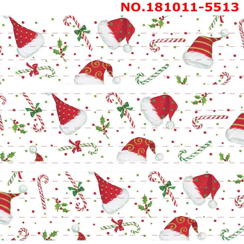 New sales 50 yards Santa Claus Merry Christmas printed grosgrain ribbon