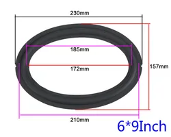 6x9inch 230mm Car Speaker Rubber Surround Repair Oval Loundspeaker DIY Suspension 6*9 inch GHXAMP 2PCS