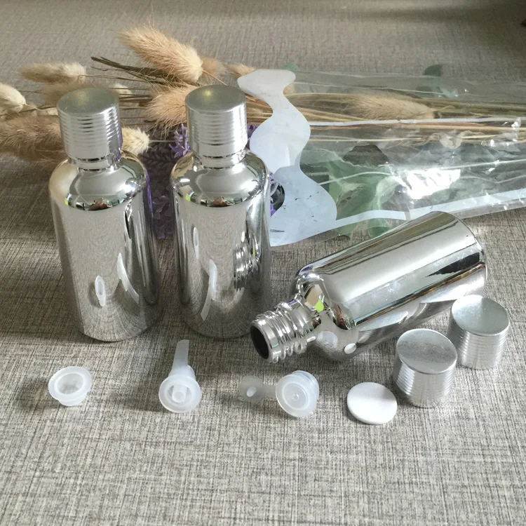 

50pieces/lot 50ml High temperature silver plated dropper bottle,dropper container,essentical oil bottle wholesale