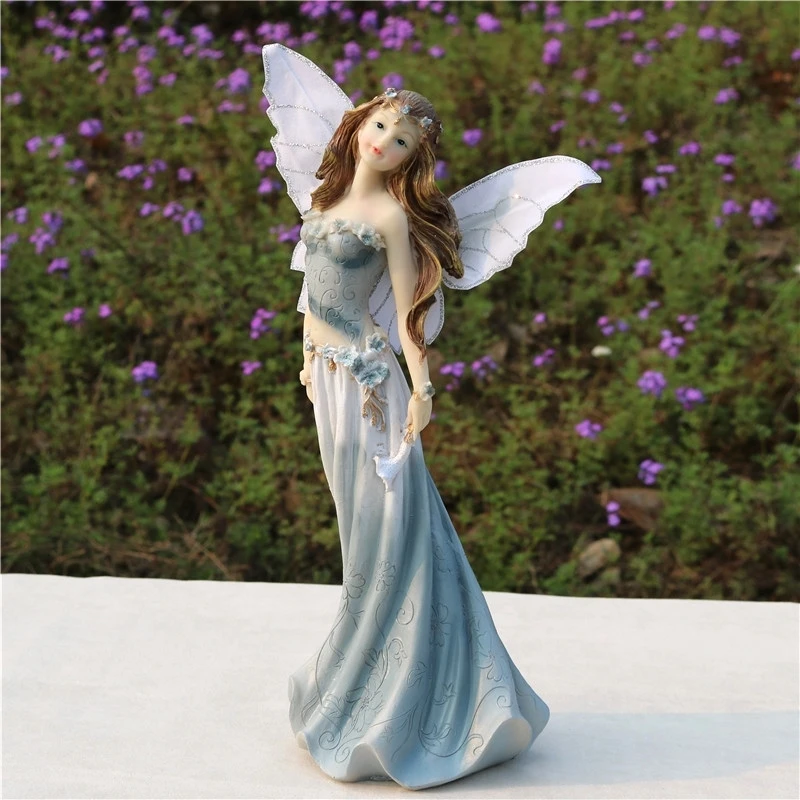 Charming Flower Fairy Figure Resin Belle Fay Miniature Home Countertop Girl Decor Art and Craft Ornament Accessories Furnishing