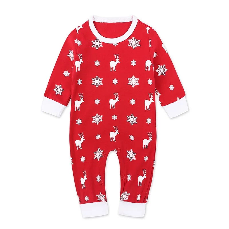 Red Christmas Costumes Baby Girl Clothes Reindeer Newborn Xmas Romper Pajamas Premature Jumpsuits Deer Snowflake 100% Cotton Top