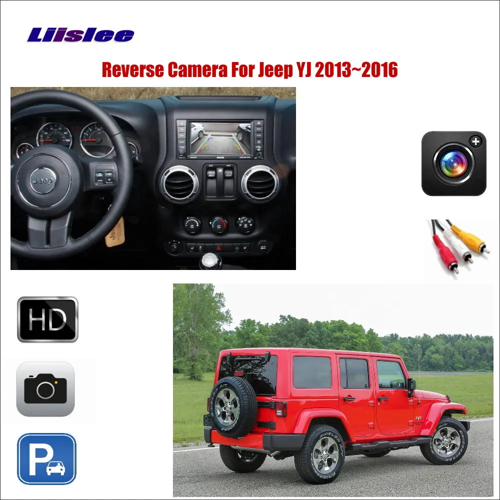 For Jeep YJ/TJ/JK/J8 2013-2016 Car Reverse Rear View Camera RCA Adapter HD CCD NightVision CAM Compatible With Original Screen