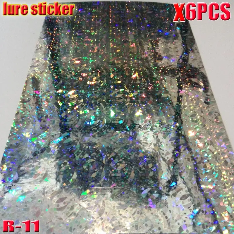 NEW fishing lure sticker fish skin, DIY jig stickers fly tying materials, big size 100mm x 150mm 6papers/lot