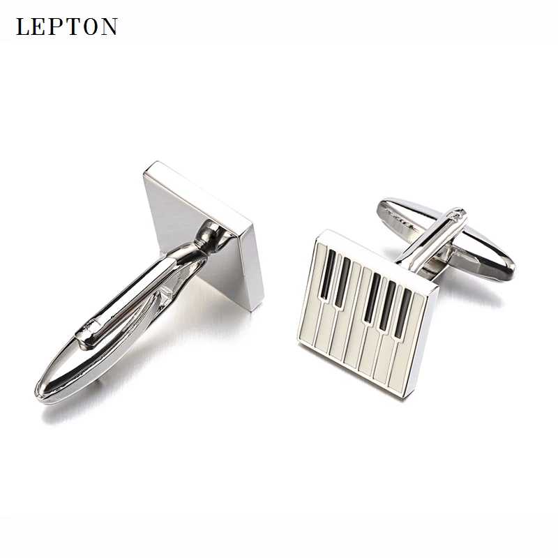 

Piano Keyboard cufflinks for Lepton mens Hot Sale Square Musical Instrument Funny Piano keys Cufflinks Shirt Cuffs Cuff links