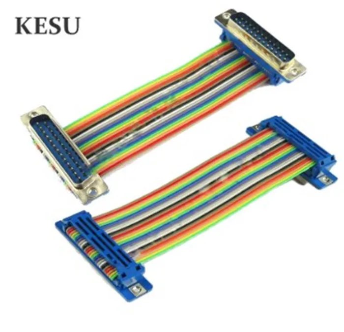 

1pcs/lot 25 Pin DB25 Ribbon Flat Cable RS232 DB25 Male to Female M-M F-F DIDC DR25 COM Connector Adapter Cable 30cm