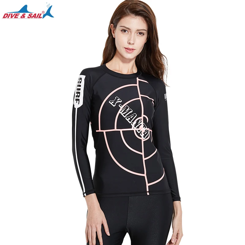 Women High Elasticity Swimwear Surf Rash Guard T Shirt Tights Diving Skins Wet Suit Rashguards UV Fast Drying Soft Swimsuit