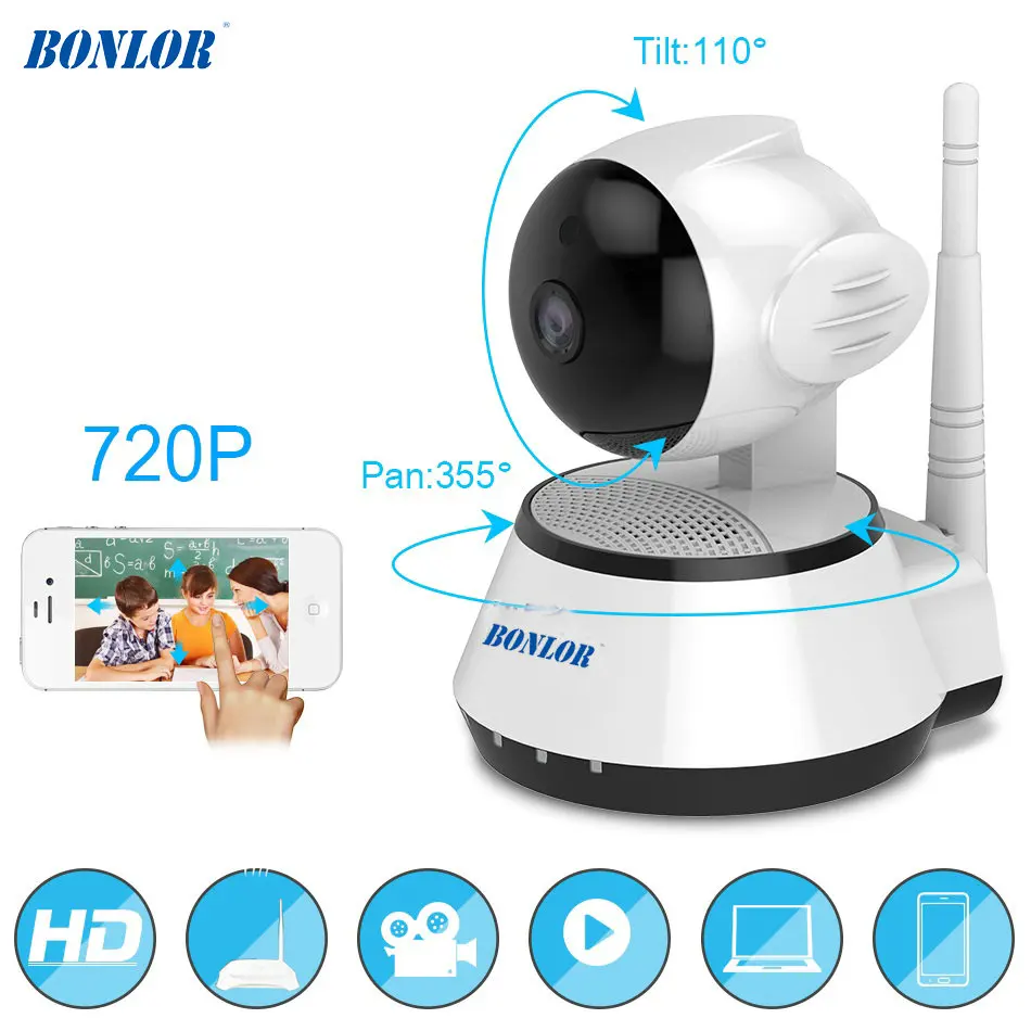 Home Security IP Camera Draadloze Smart WiFi Camera WI-FI Audio Record Surveillance Babyfoon HD Mini CCTV Camera Hiseeu HF2