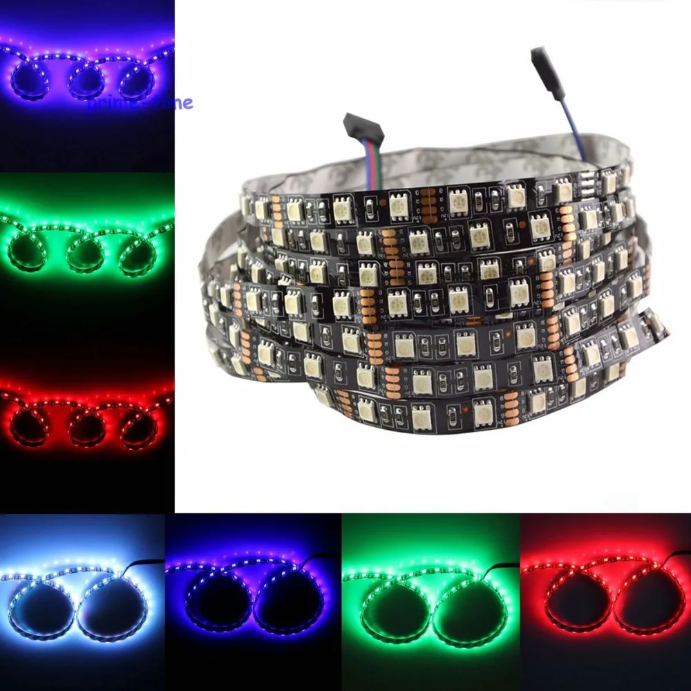 

Black PCB 5050 LED strip, 12V flexible light 60LED/m, SMD 300LED/5m Non-waterproof,White,Warm White,RGB,Home Decoration