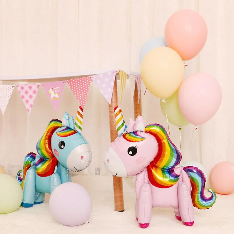 Aluminum foil unicorn balloon birthday party children birthday balloon party decoration baby full moon commemoration baloon