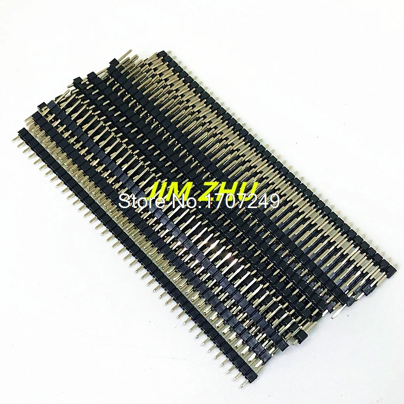 

Позолоченный медный рядовой штифт ROHS 1*40P 2,54 мм, Однорядный прямой штыревой разъем для печатной платы 20 шт./лот