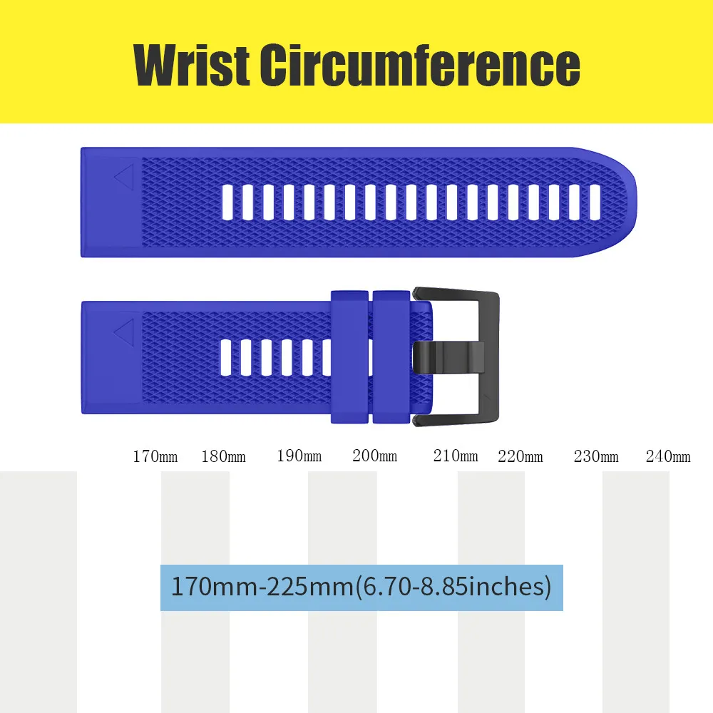 26mm/22mm Width Strap for Garmin Fenix 5X/3/3HR Band Sport Silicone Watchband with Easy Fit Belt for Fenix 5/Forerunner 935