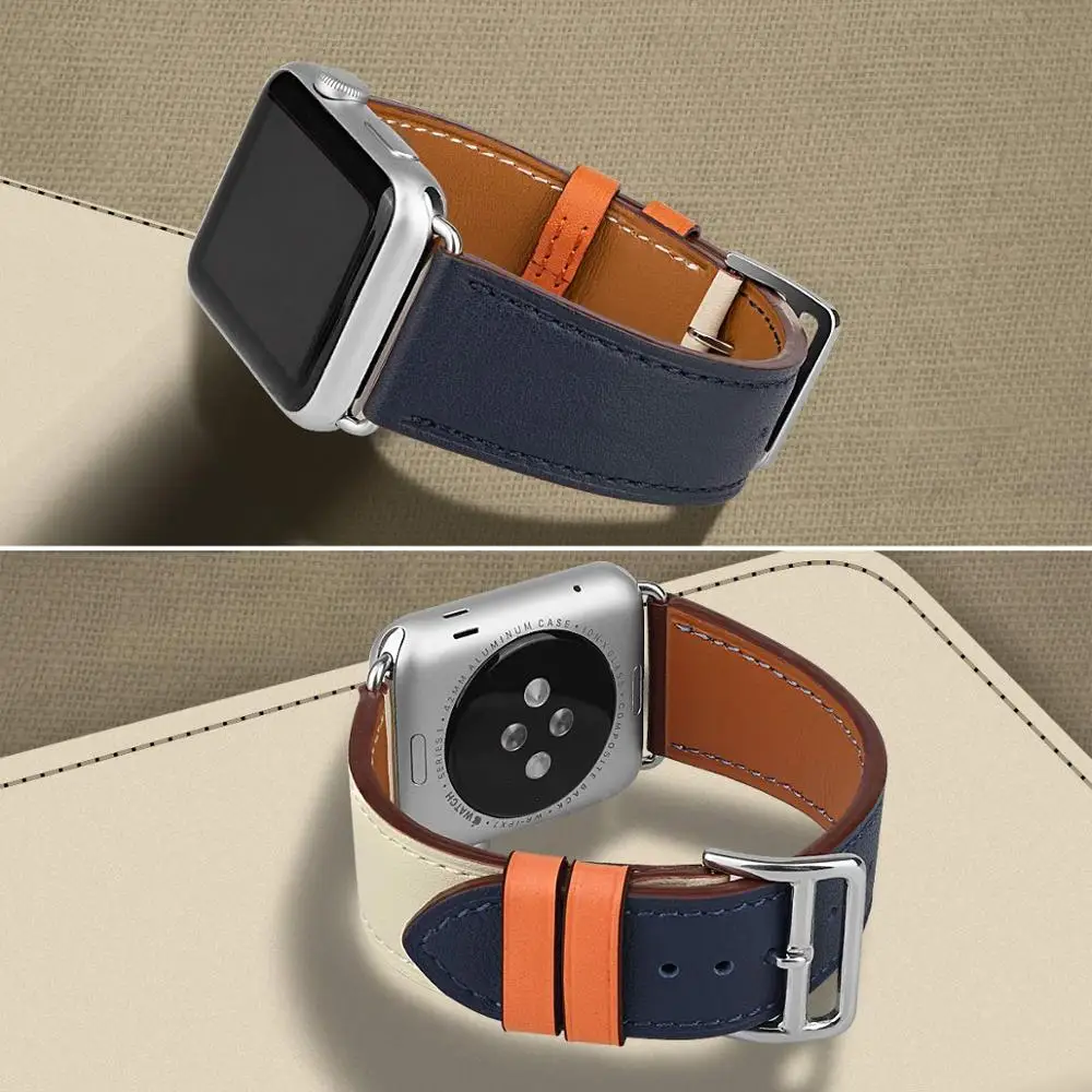 Single Tour for Apple Watch band 44mm 40mm 45mm 41mm 49mm 42mm 38mm Genuine Leather bracelet iWatch series 7 3 se Ultra 8 strap
