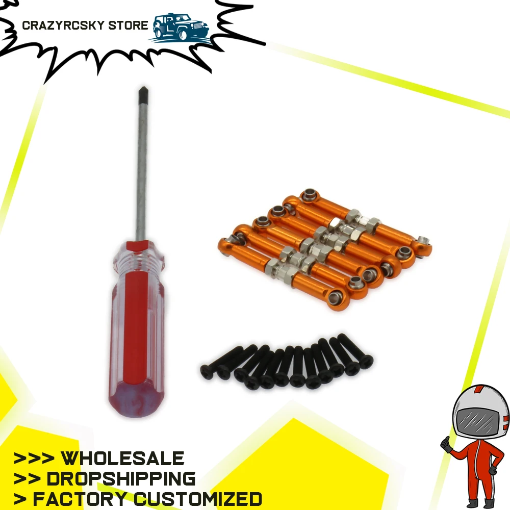 6PCS Spurstange + 1PC Schraube Fahrer Für Rc Hobby Modell Auto 1/18 Wltoys A959 A969 A979 k929 A580068 etc Ersatzteile Spielzeug Teile