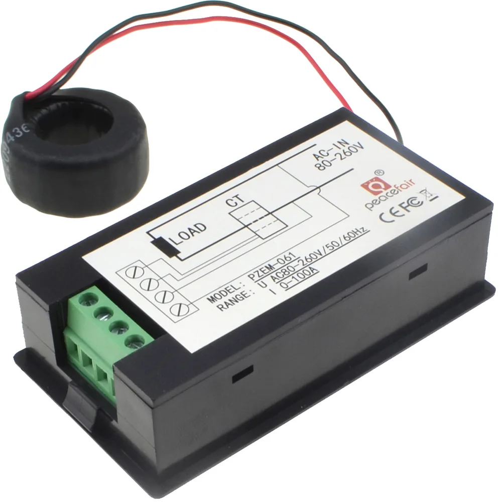 4 in 1 Digital Voltmeter Ammeter Wattmeter Power Energy Meter Voltage Current AC 80-260V 0-100A 20A LCD Display Volt Tester