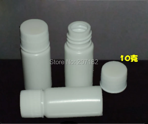 (200pcs/lot) 10ml / 10CC White PE Bottle, Plastic Bottle, Small Bottle, Empty Bottle, Solid Bottle with Aluminum Foil Pad