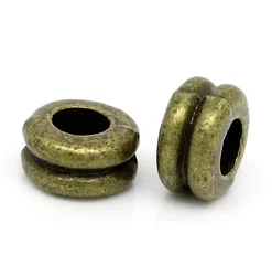 DoreenBeads Spacer Beads Dumbbell Metal Antique Bronze Color DIY Making Jewelry Findings 6mm x 3mm,Hole:Approx 2.6mm,200PCs