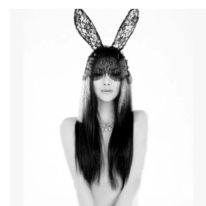 Fun cute bunny rabbit ears mask lace cosplay