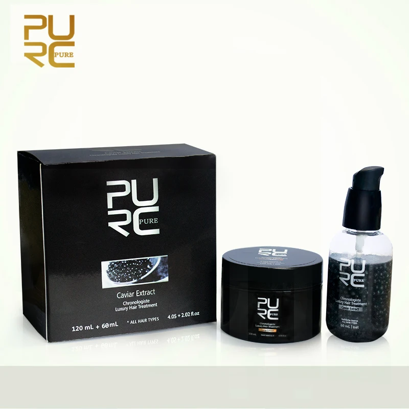 PURC Caviar Extract Chronologiste Luxury Hair Treatment Set Make Hair More Soft and Smooth 2018 Best Hair Care Products