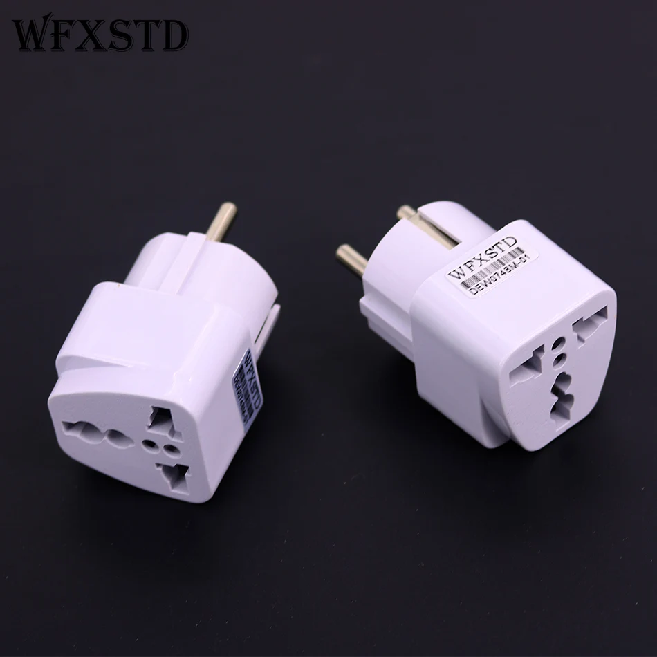 WFXSTD 2 pcs New CN US To DE Plug Adapter Socket Plug Converter Travel Electrical Power Adapter Socket China To EU Plug