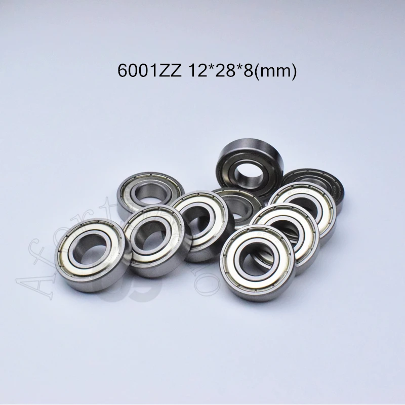 

6001ZZ Bearing 10pcs 12*28*8(mm) chrome steel Metal Sealed High speed Mechanical equipment parts