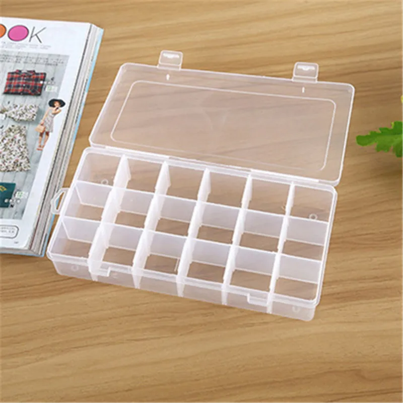 18 Grids Practical Adjustable  Compartment Plastic Storage Box Jewelry Earring Bead Screw Holder Case Display Organizer Containe